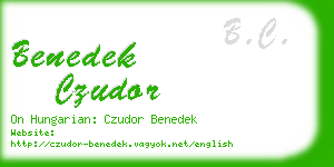 benedek czudor business card